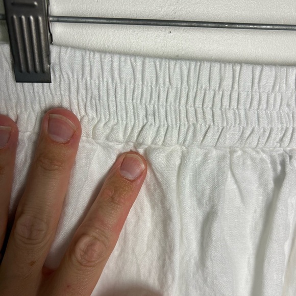 H by Halston Size M Women's White 100% Linen Shorts Beach Vacation Resort Summer - Picture 11 of 15